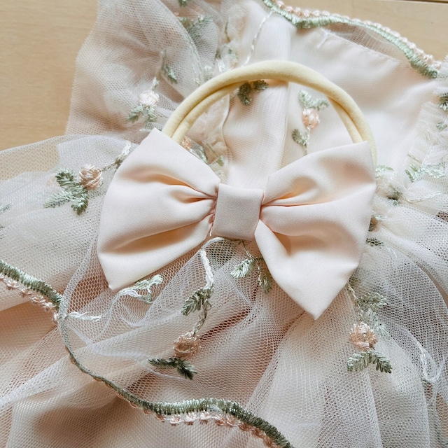 即納flower tulle rompers＆きらきらリーフ花冠②点set　一部予約