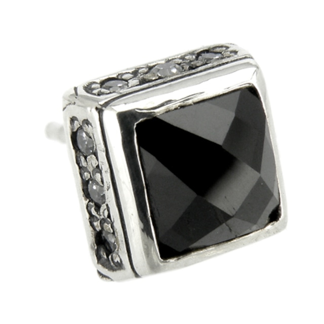 スクエアオニキススタッドピアス ACSE0020BK Square onyx stud earrings　 シルバーアクセサリー Silver Jewelry Brand