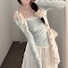 【2点セット】アシメリボンオフショルトップス+ティアードマキシスカート ・78913