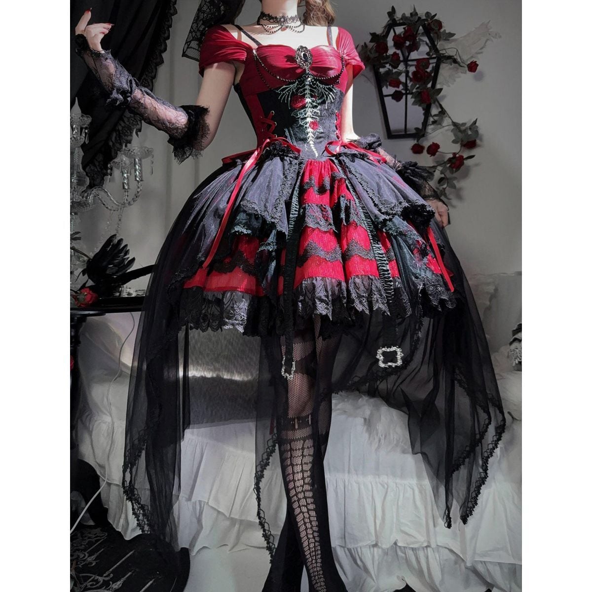 紅月の棺・ゴシックヴァンパイアドレスセットアップ | Maiden's Rêve
