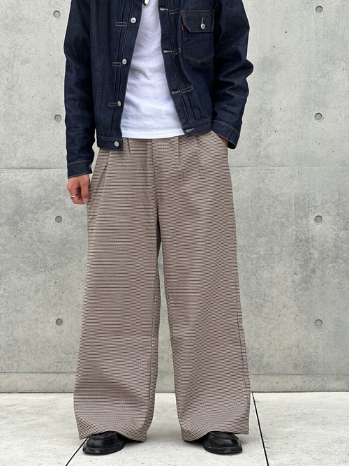 Modern Check Wide Slacks