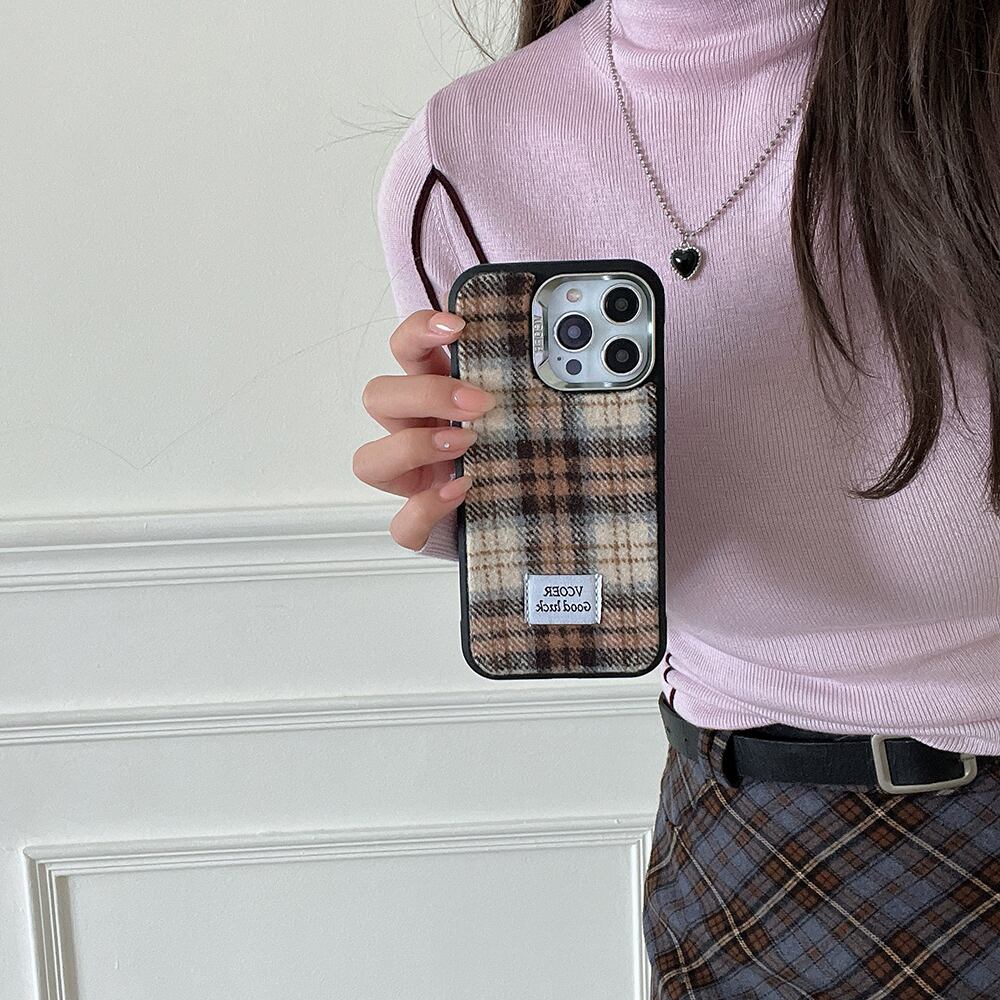イギリス風 iphoneケース チェック柄 iphone15 15pro 15promaxケース