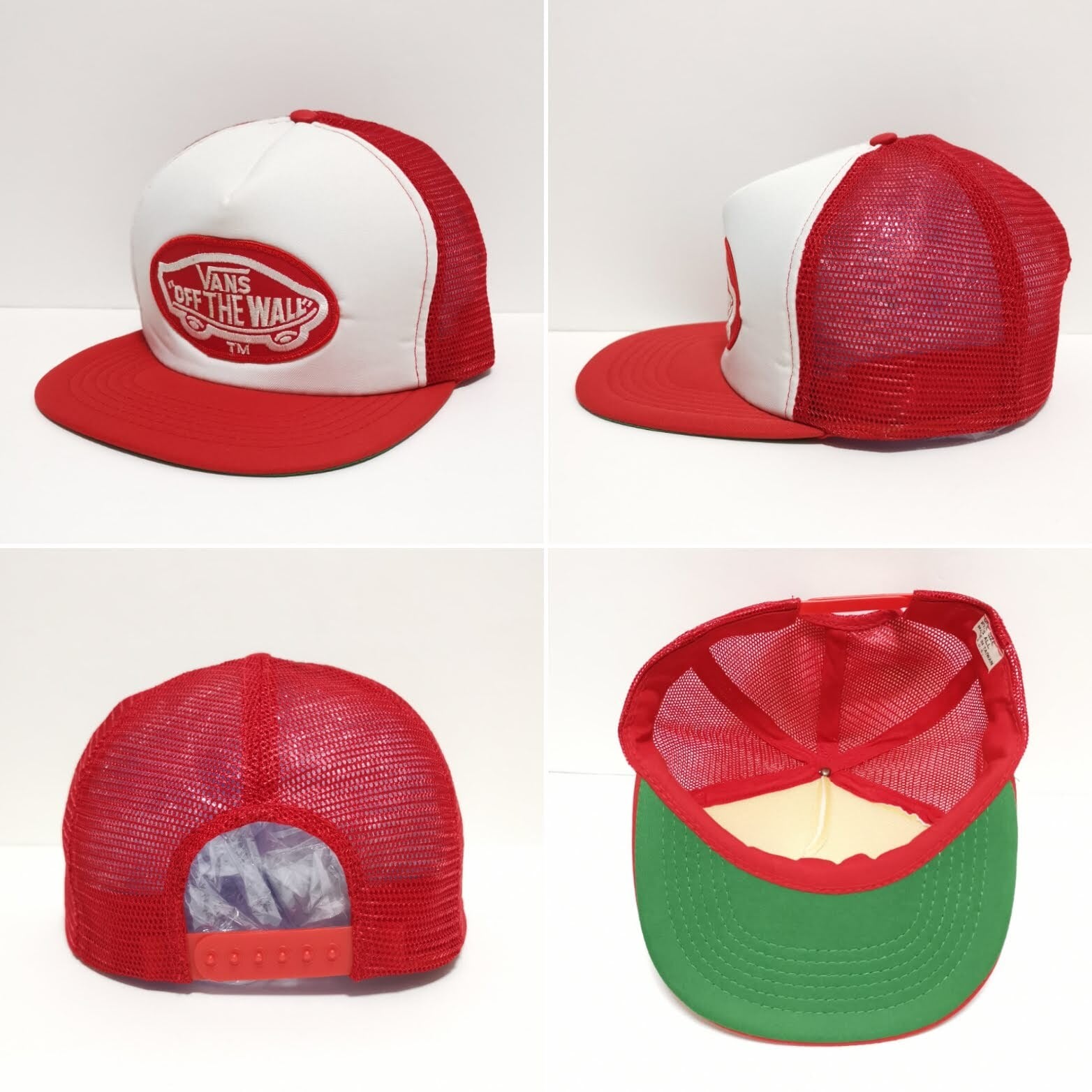 送料無料 80s バンズ VANS メッシュ CAP キャップ VINTAGE USA 赤
