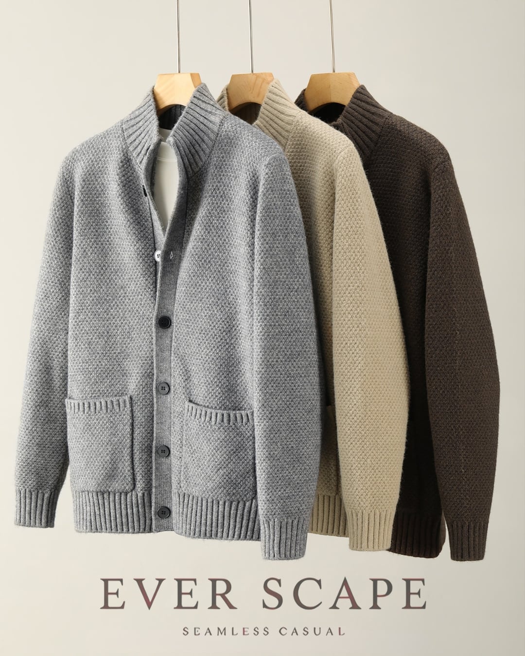 ボタンフロント ニットカーディガン 3色 A0021