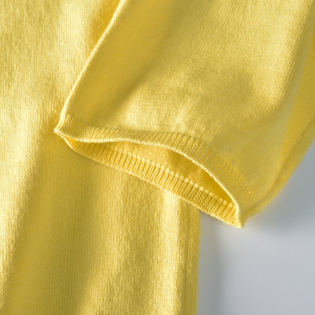 IKITSUKE イキツケ クルーネックポケットニット・イエロー【送料無料】