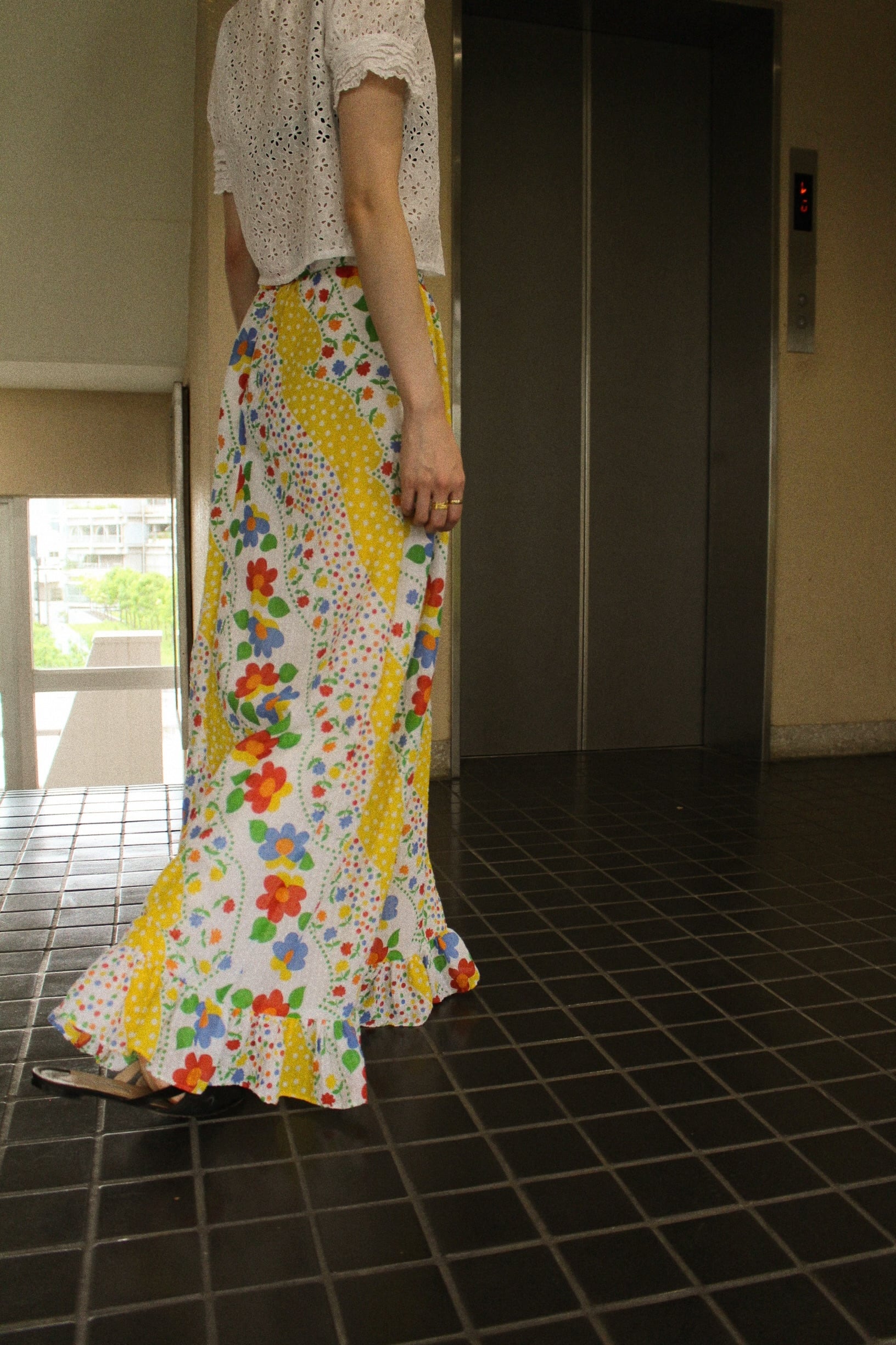70s London vintage cotton long skirt | sunnyvintage