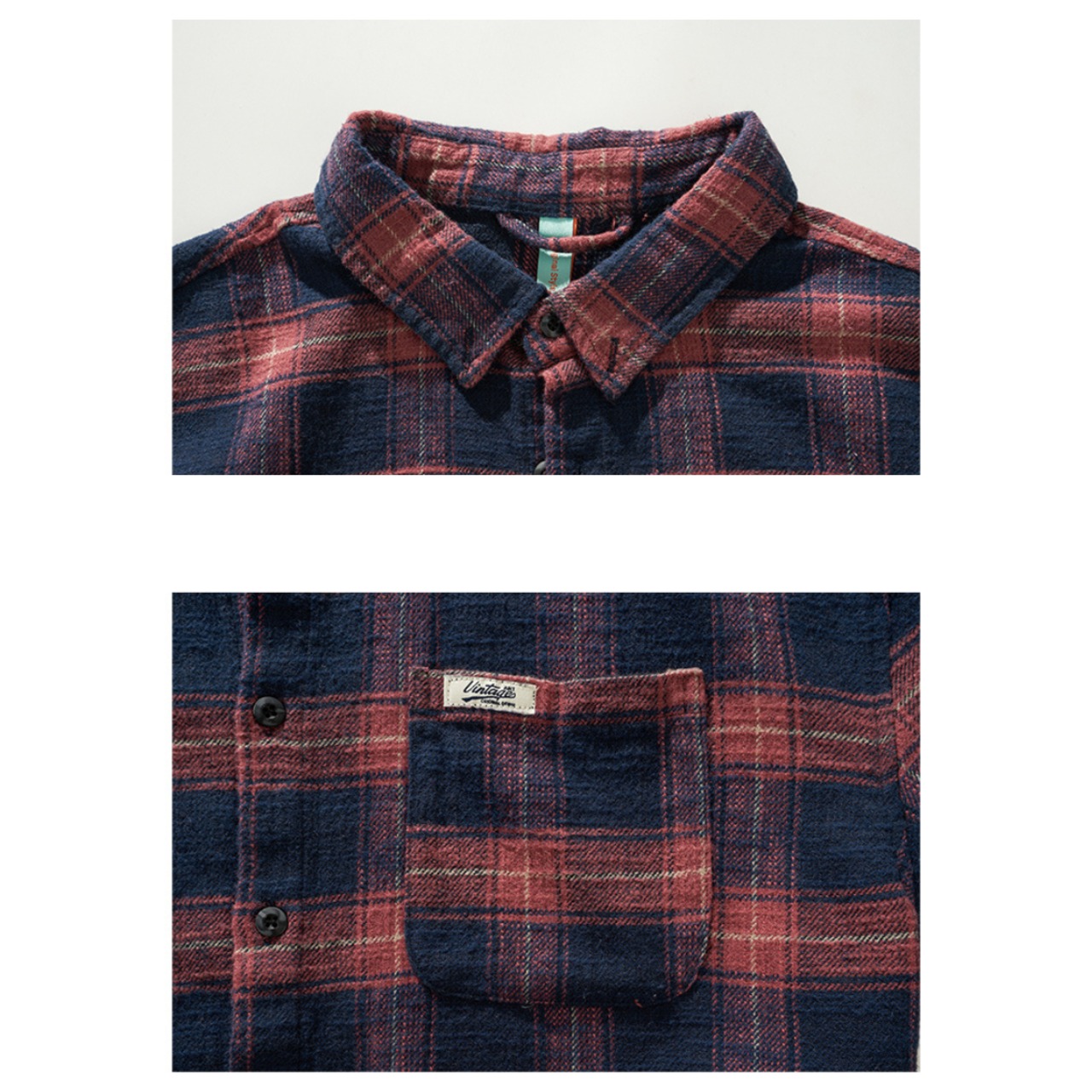 Check pattern flannel fabric shirt 0094 - 6