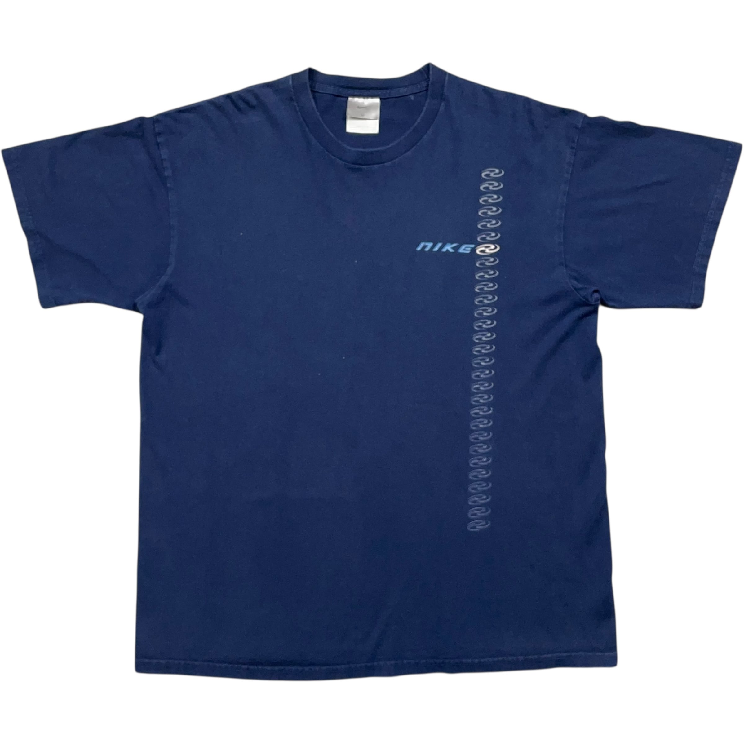 《L》 NIKE ナイキ Tシャツ プリントロゴ ネイビー USA製 no.8008