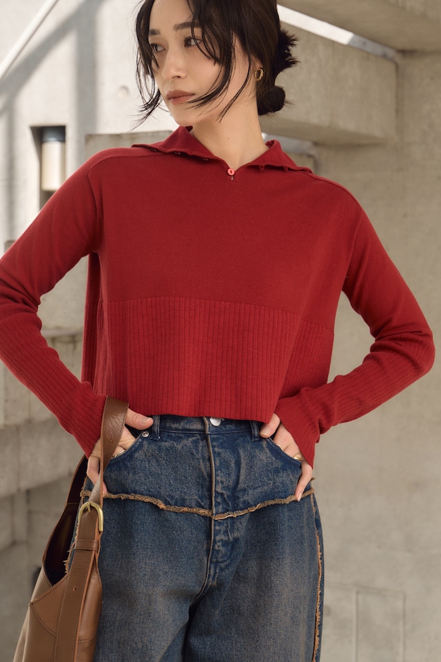 Hella 2WAY KNIT PULLOVER　Red