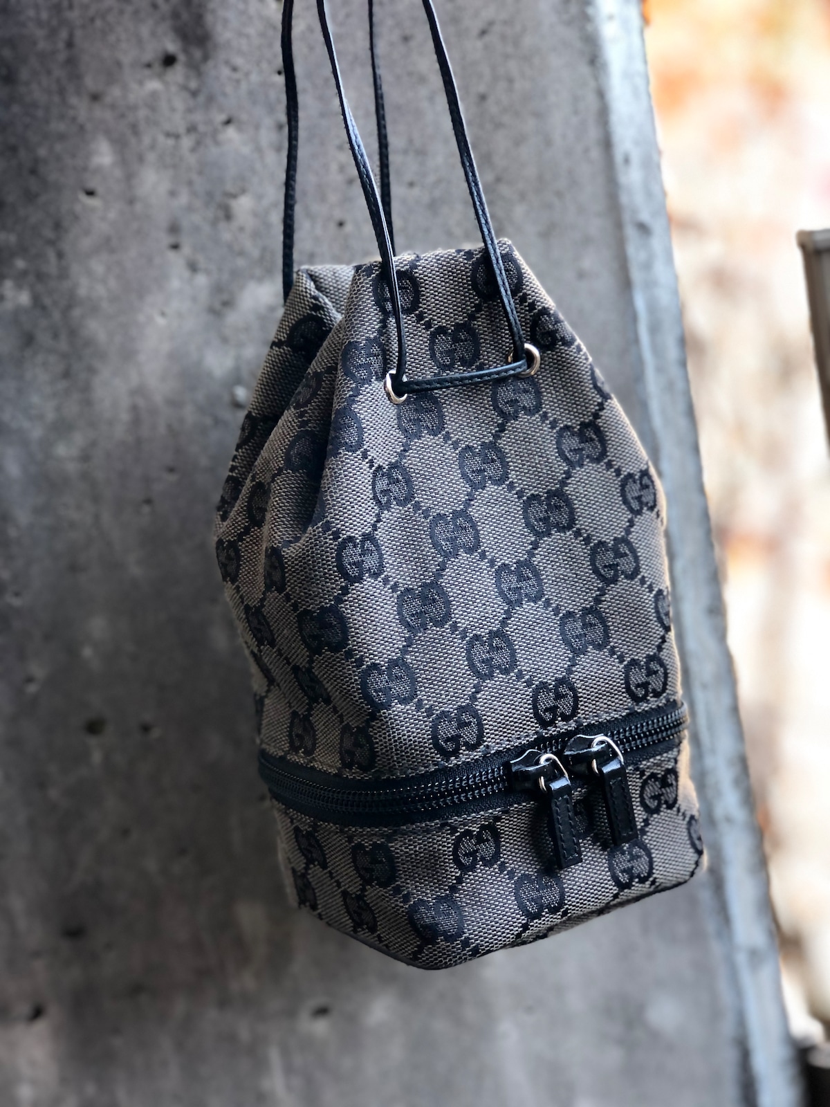 GUCCI グッチ GGキャンバス ミニバッグ 巾着 ポーチ ハンドバッグ  