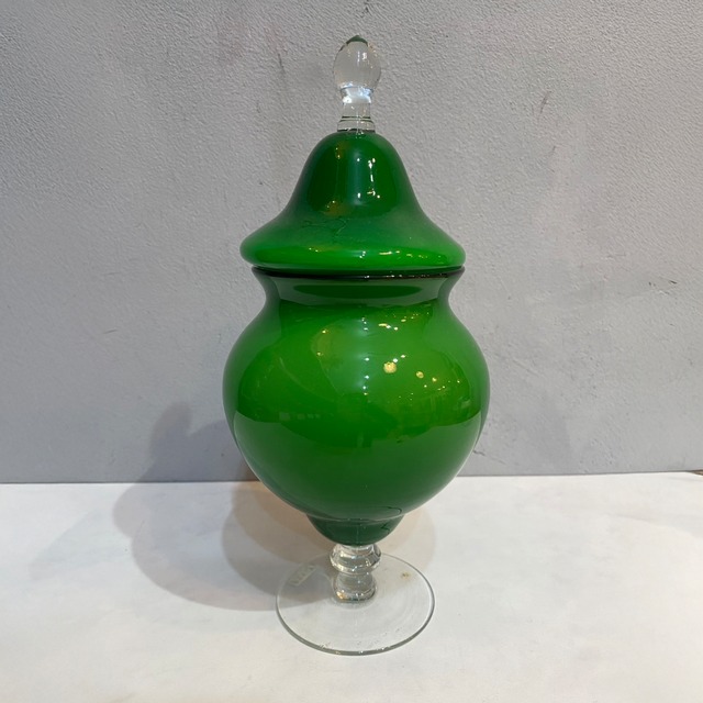 ヴィンテージガラス容器 グリーン
