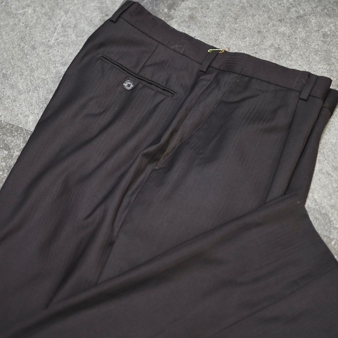 stripe wide slacks brown