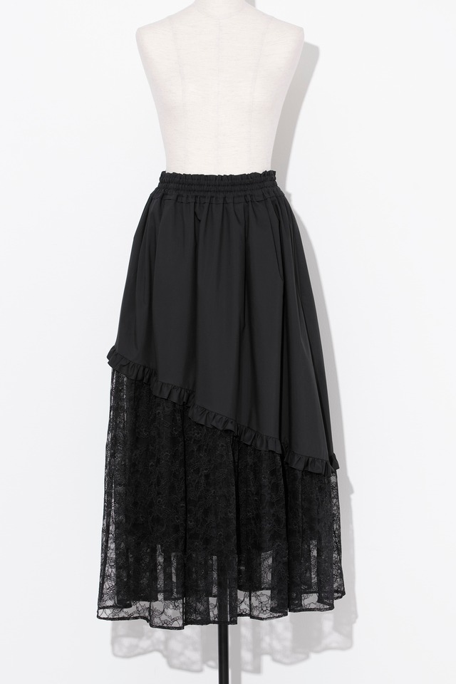 Flower Lace Combi Skirt　BLACK