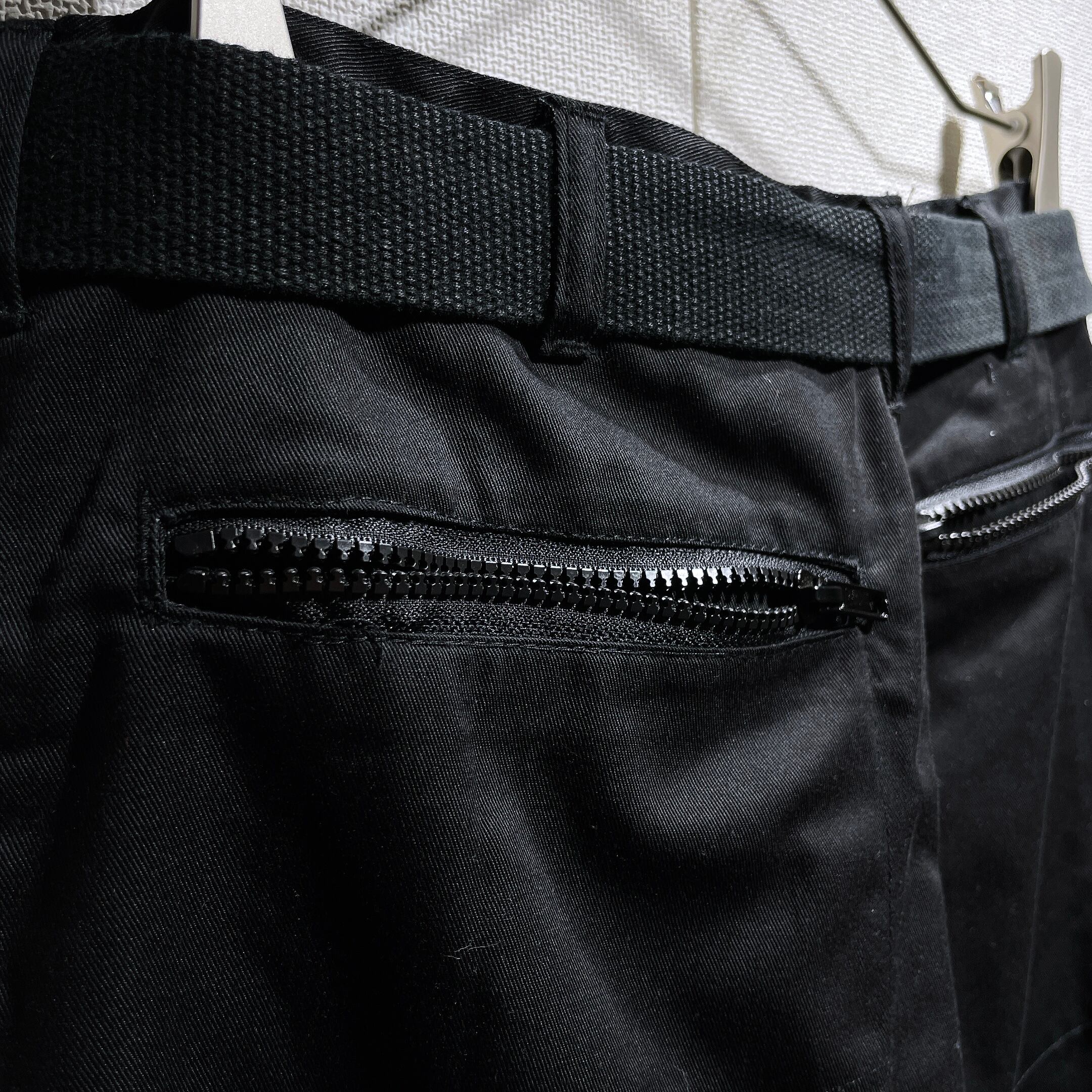 Black mode × technical multi Pockets Design Work pants (Dead stock)
