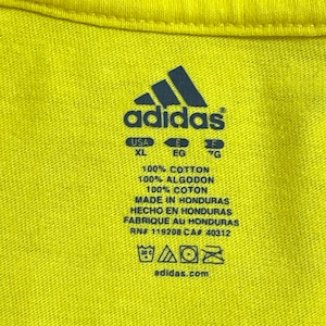 【adidas】HAIL ロゴ ロンT ロングTシャツ 長袖Tシャツ プリント X-LARGE ビッグサイズ イエロー アディダス US古着