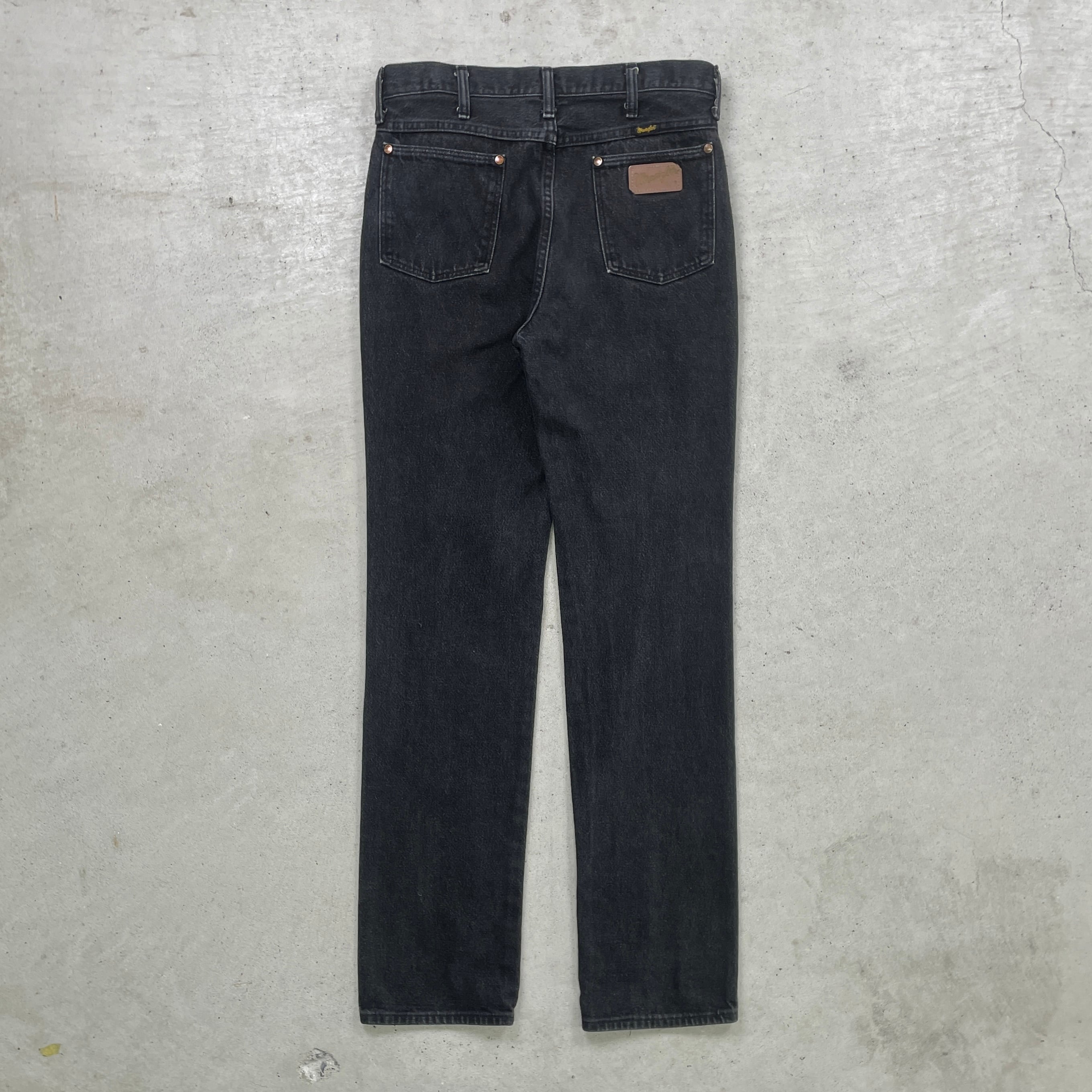 90年代 USA製 Wrangler ラングラー ブラックデニムパンツ 先染め