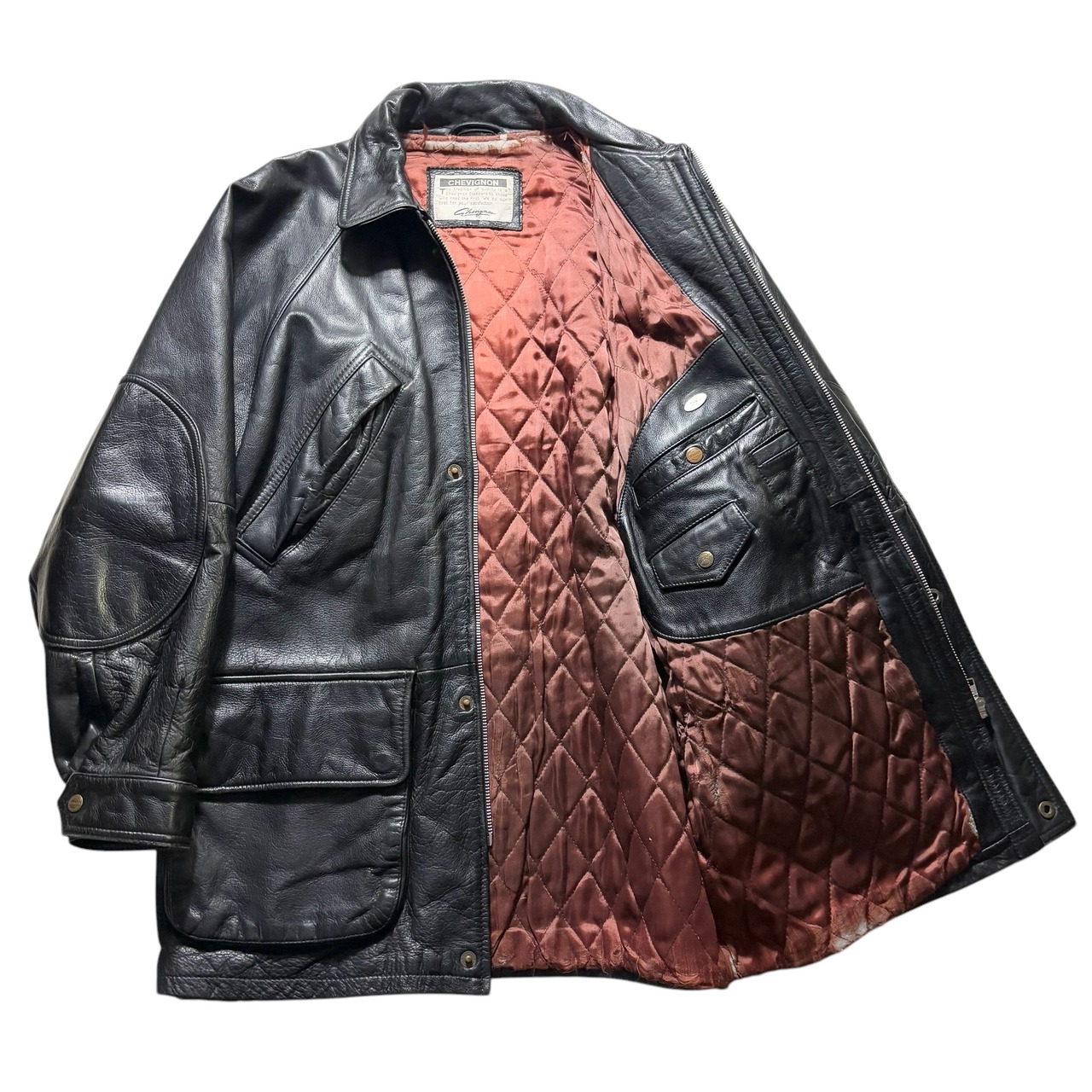 CHEVIGNON black leather coat