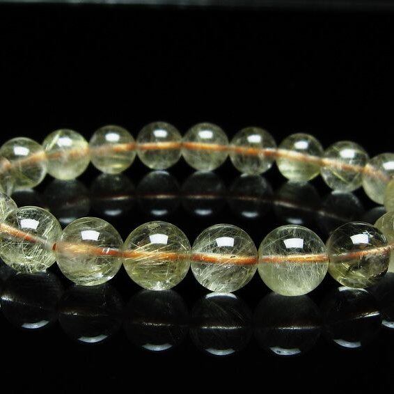 ルチルクォーツ ブレスレット 9mm タイチンルチルクォーツ タイチンルチル 一点物 メール便可 [M便 1/10] 111-49015