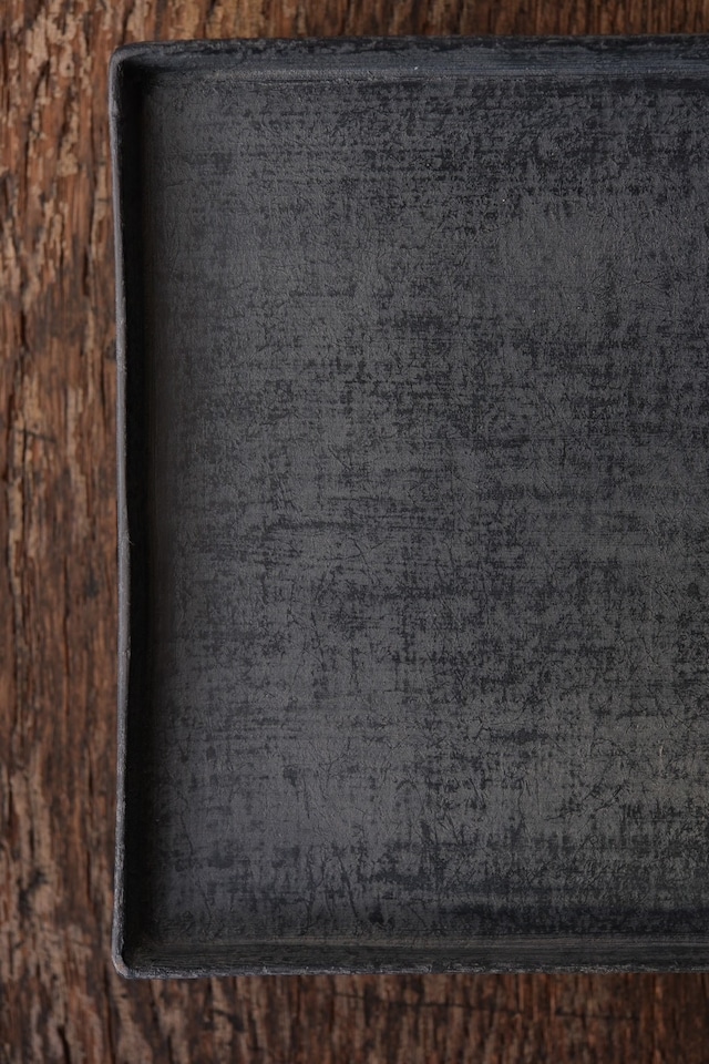 角皿 正方 大 墨白