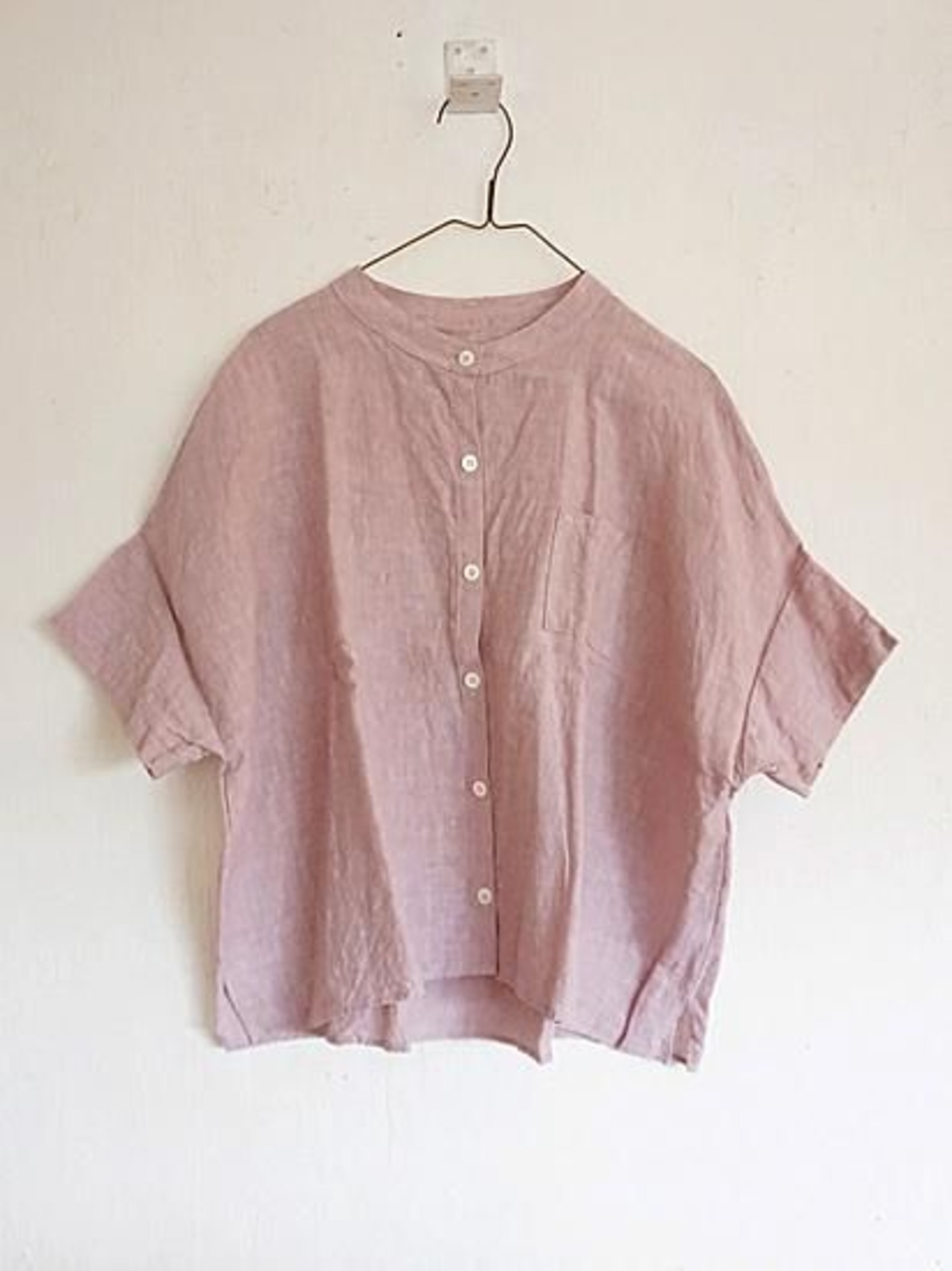 ヤンマ産業 リネンスタンドカラーシャツ 4色