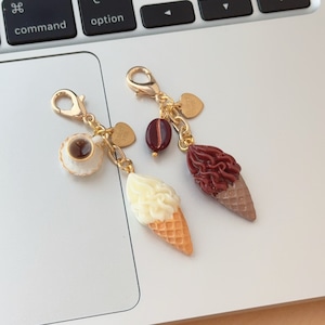 アイスクリーム キーホルダー 2個セット かわいい スイーツチャーム バッグチャーム ファスナー飾り ジッパーアクセサリー ポーチ リュック 財布 イヤホンケース 鍵飾り ギフト 商品画像6