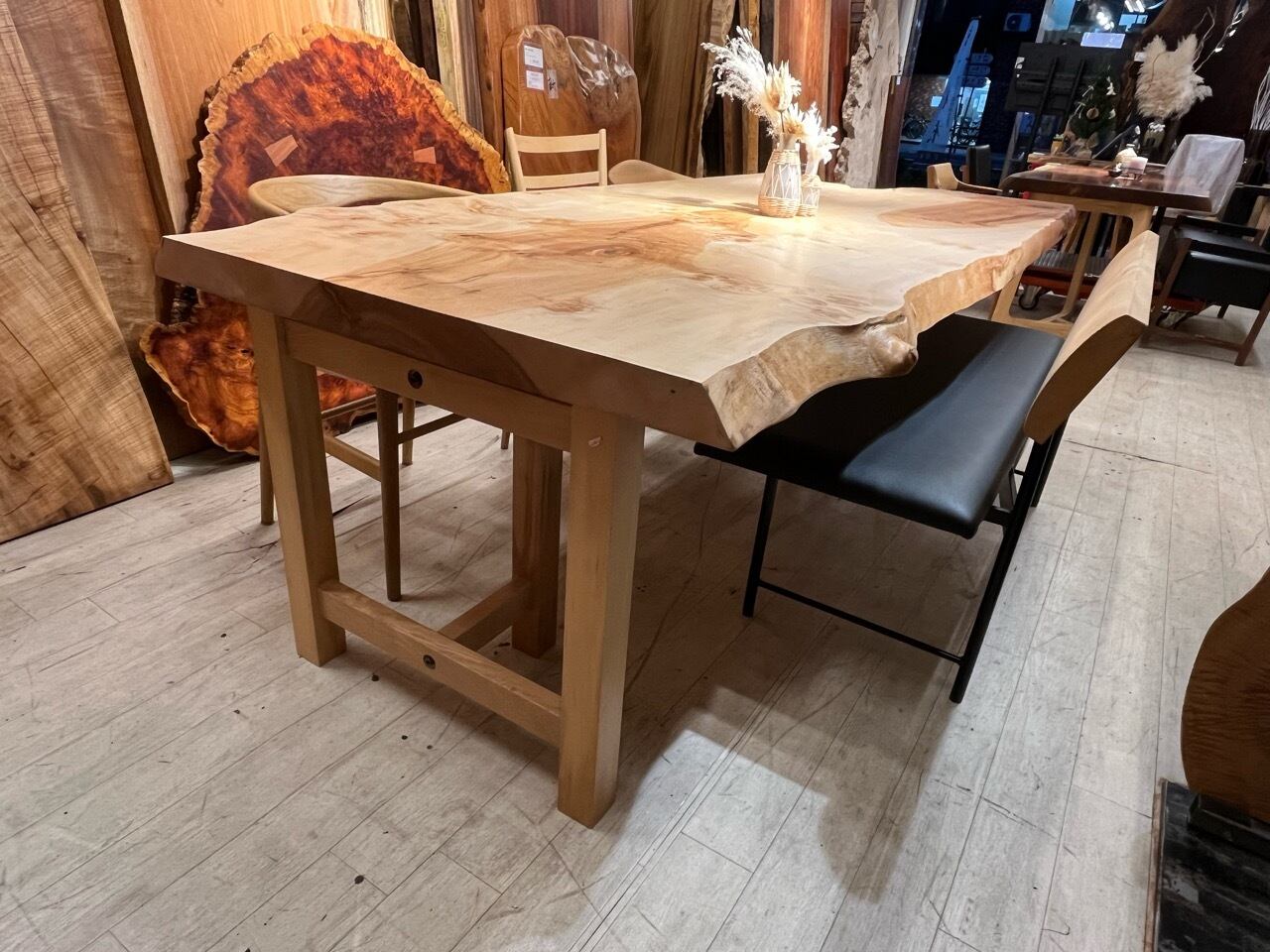 花台　テーブル　木製　瘤 花台 テーブル 木製 瘤