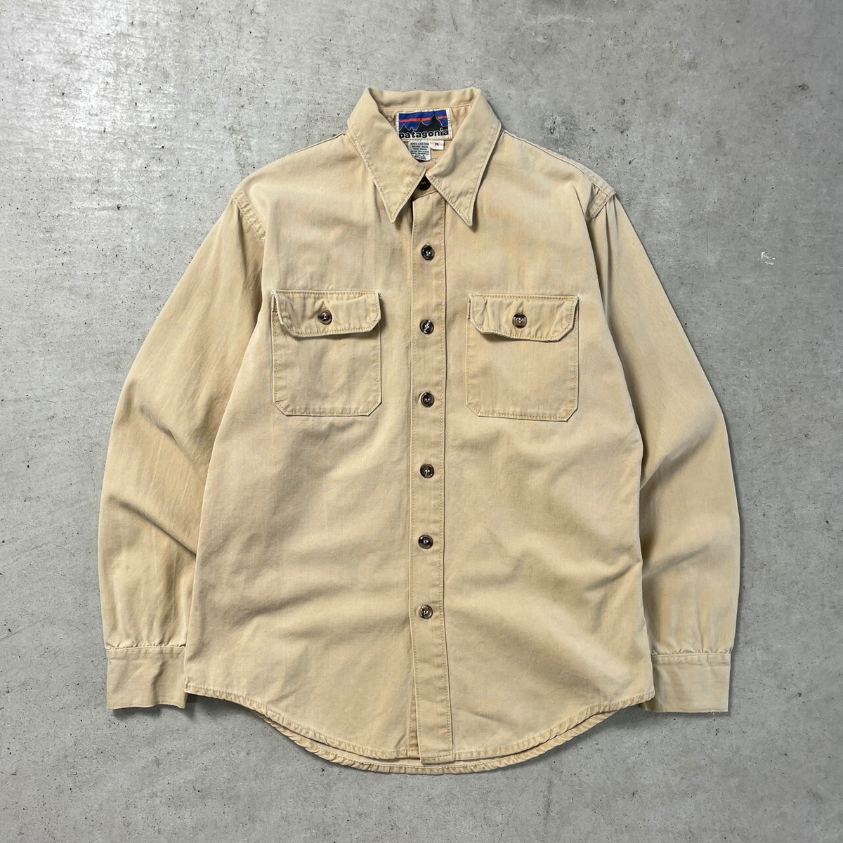 70年代 初期デカタグ patagonia パタゴニア ダックシャツ メンズM 古着 