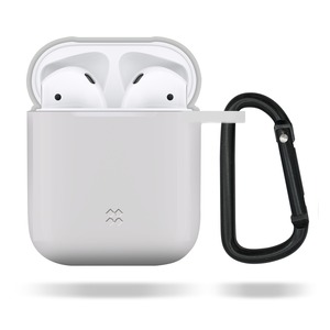 CaseStudi ケーススタディ ULTRASLIM AirPods Case 2018 エアーポッズ シリコン ケース オフホワイト カラビナ 国内正規品