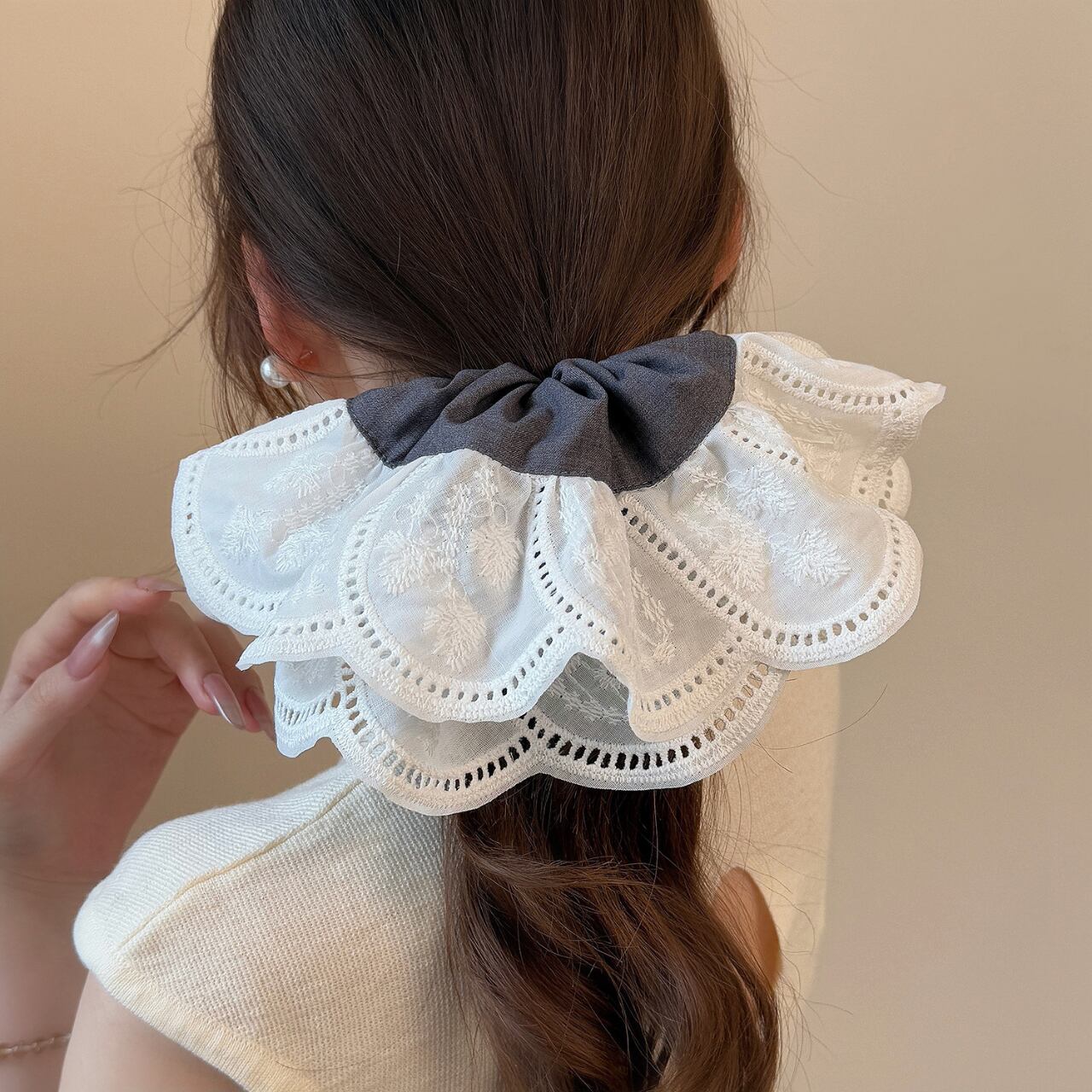 ヘッドフラワーコントラストシュシュ/2colors A4325