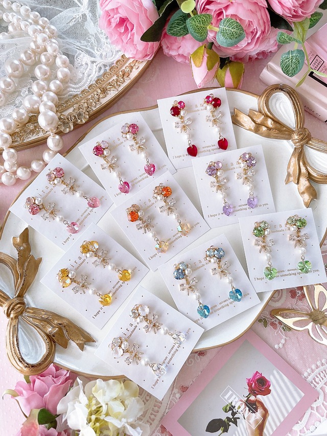 Shiny bijou "oshicolor"heart charm