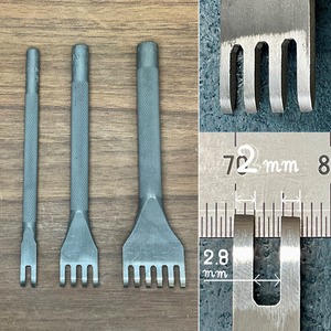 特注 平目打 2mm 大 4本目(刃幅2mm・スペース2.8mm)【特注工具販売】