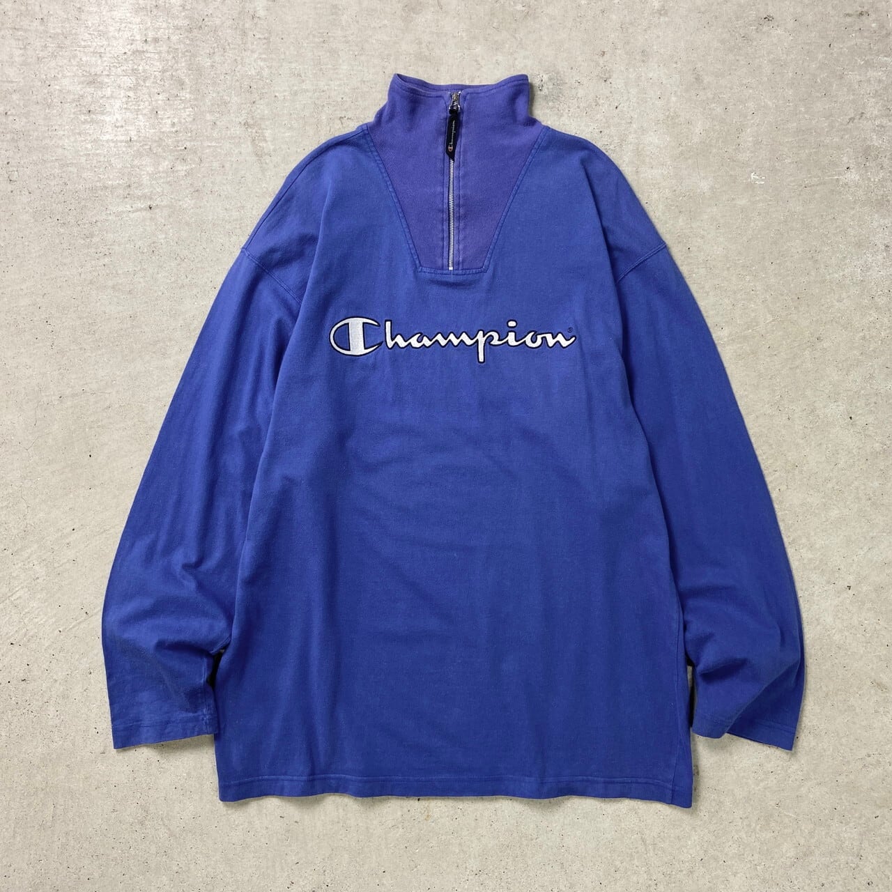 ショッピング人気 XL/古着 チャンピオン champion 長袖 ハーフジップ 