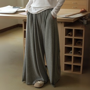 センタープレスロングワイドパンツ　00223