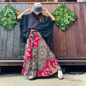 カラフルボタニカルフラワー2wayスカート