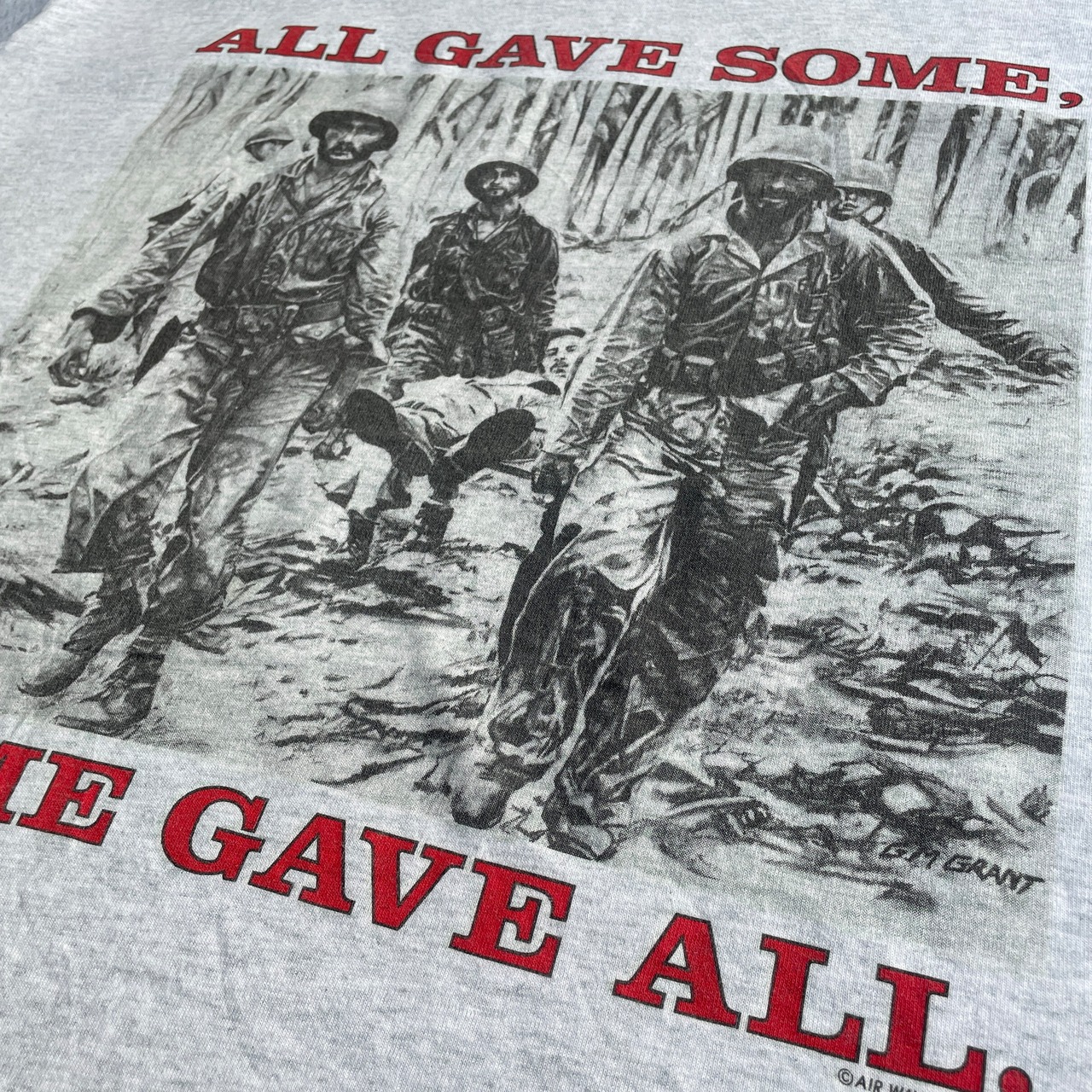 USA製 90年代 all gave some some gave all 兵士 ミリタリー プリントT 