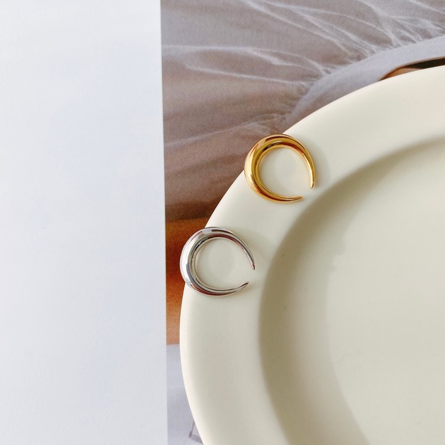 14k silver925 luna pierce【 2color 】