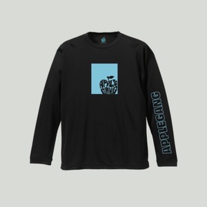 アームデザイン2　ロングTシャツ　ブラック×ミントブルー