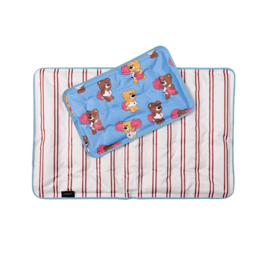 Ssize/予約【andblank】Joy Bear Stripe Reversible Cool mat