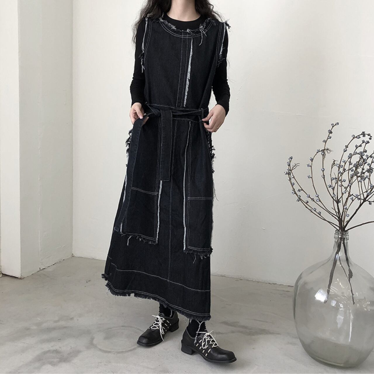 デニムジャンパースカート a0630