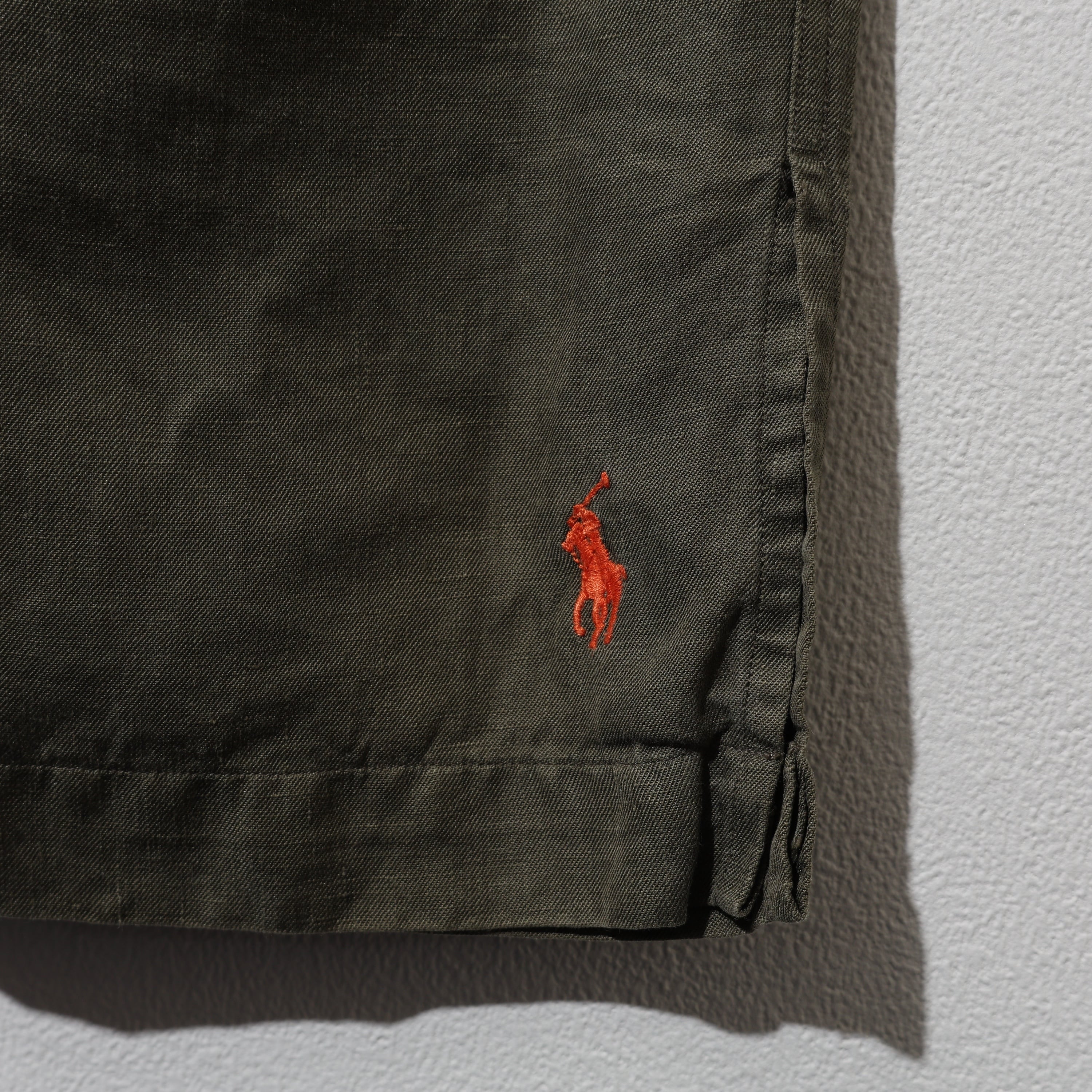 美品 XL Caldwell シルクリネン オリーブグリーン オレンジポニー Polo