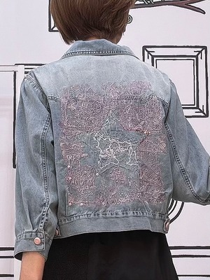 バック刺繍デニムジャケット