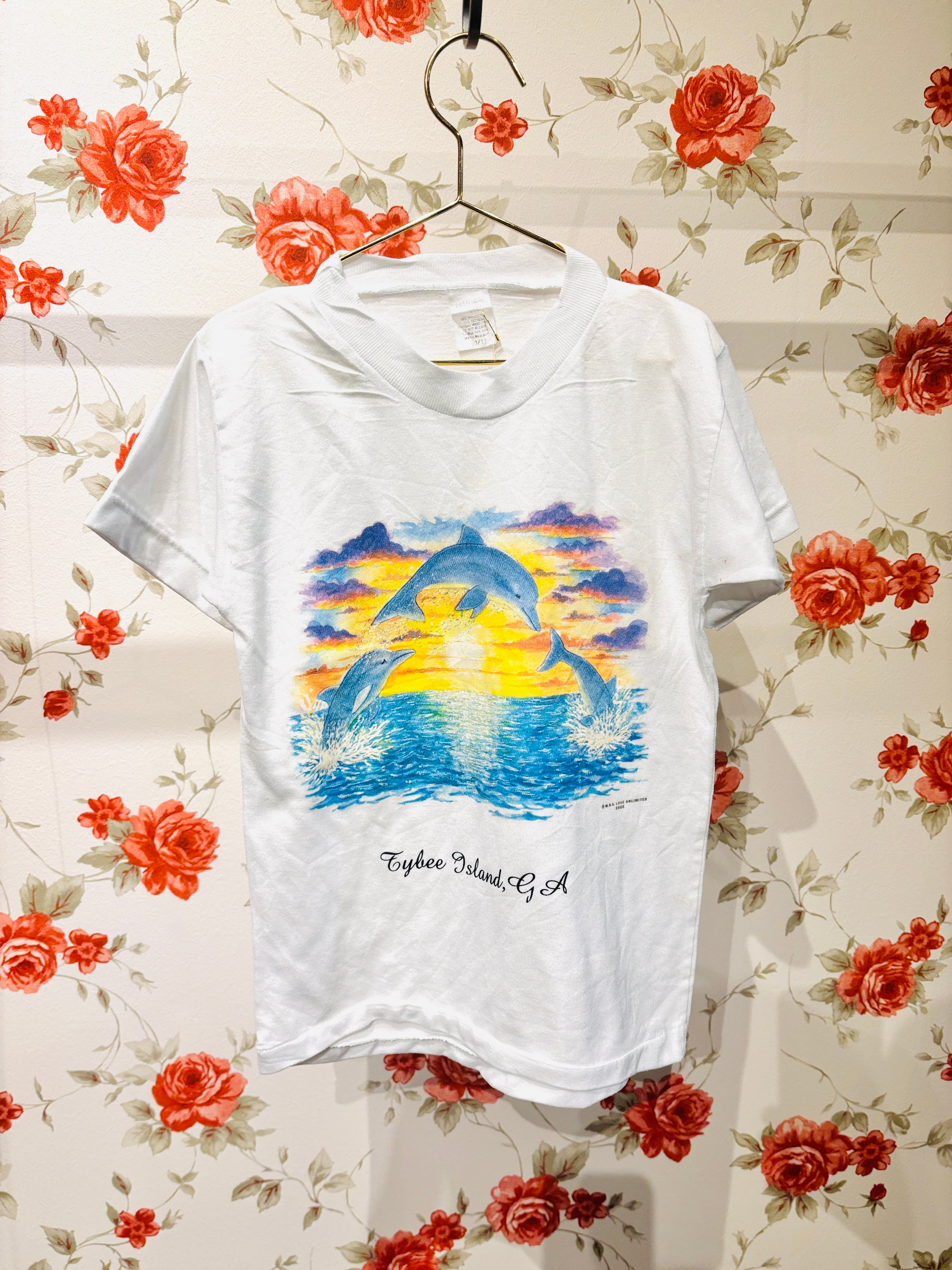 【KIDS vintage】dolphins T-sh . about 5-7y