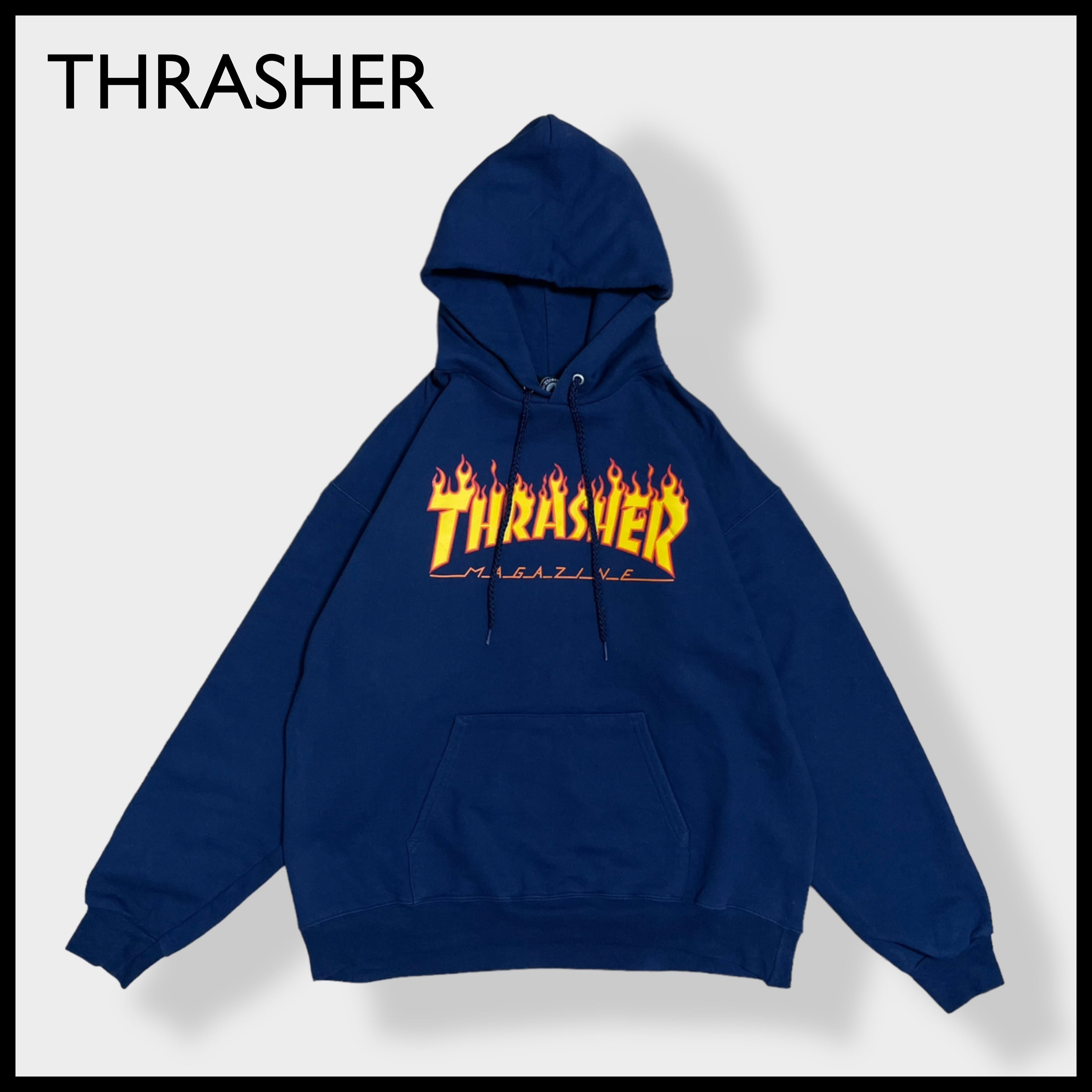 80s JERZEES THRASHER スラッシャー　パーカー　ネイビー　L