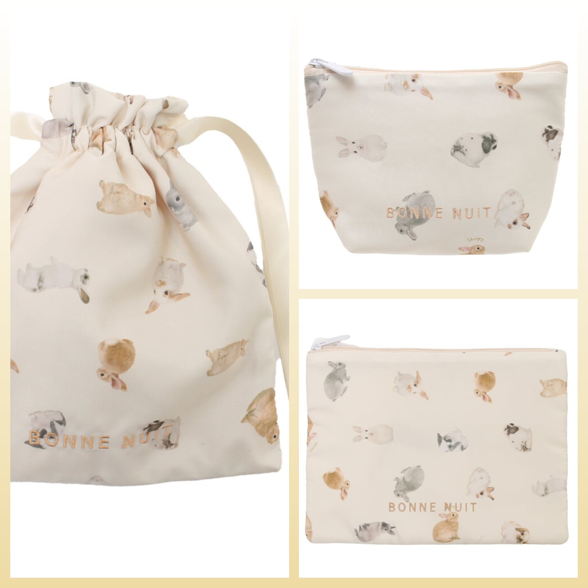 BONNE NUIT ポーチ うさぎ