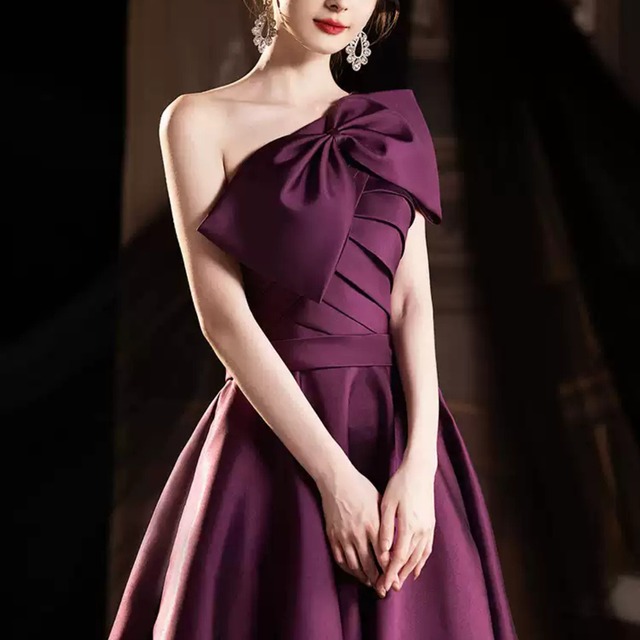 チューブトップリボンシンプルＡラインドレス CL0048