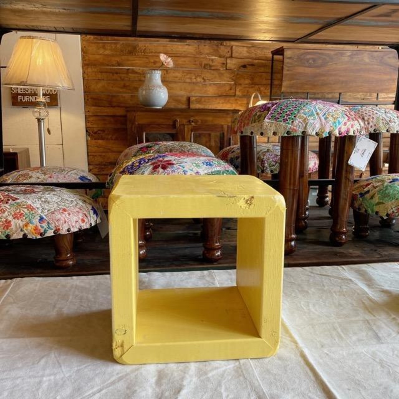 TOPANGA Furniture　カラフルウッドボックス　Sサイズイエロー