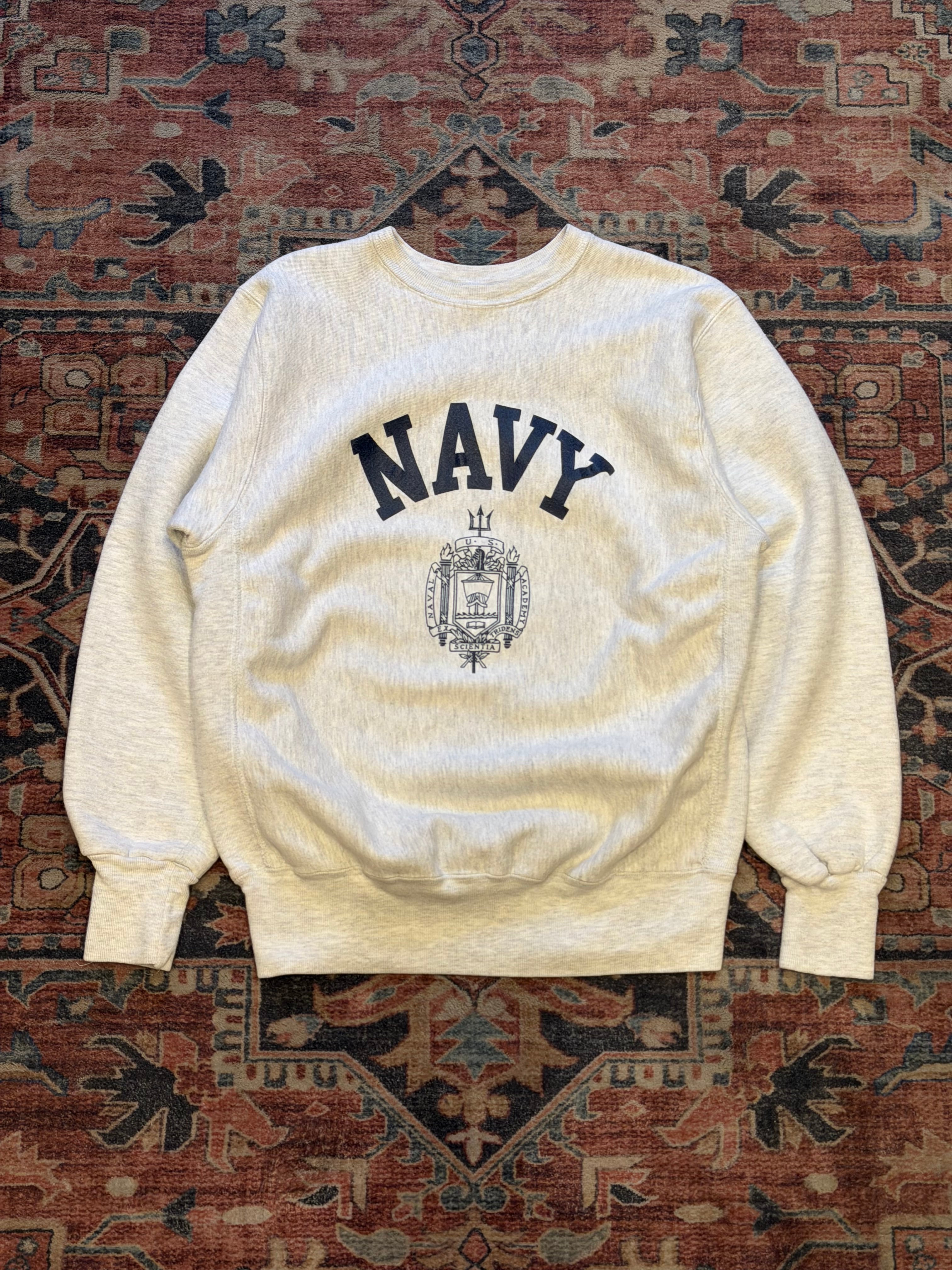 90's USA製 / U.S. NAVY 】MVP NAVY スウェットトレーナー リバース
