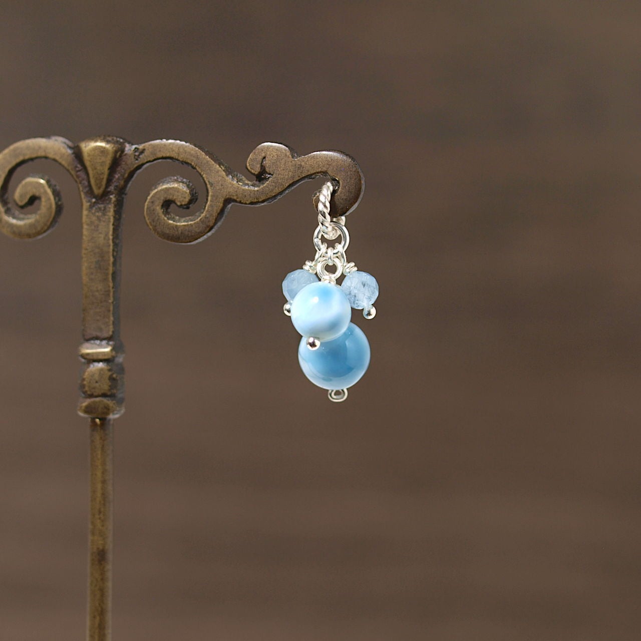 【一点物】ラリマー+アクアマリンsilver925ペンダントトップ