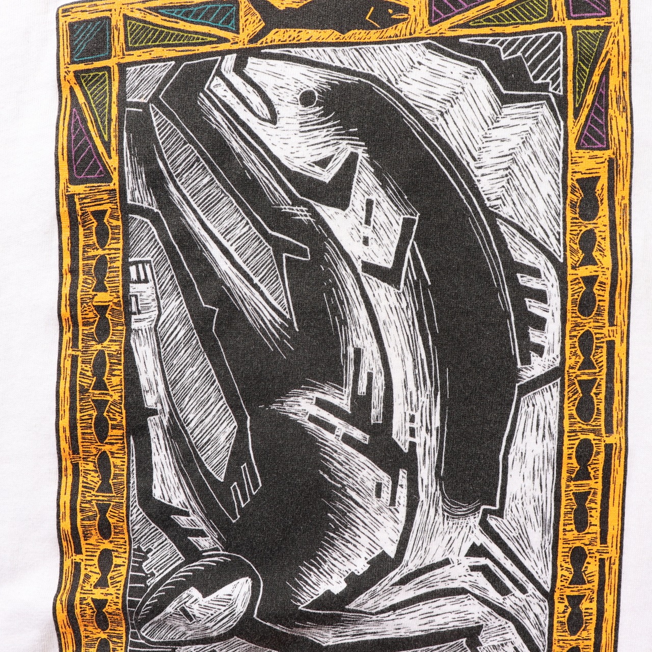 極美品 L 90s 米国製 patagonia 鮭 サーモン Tシャツ パタゴニア 白