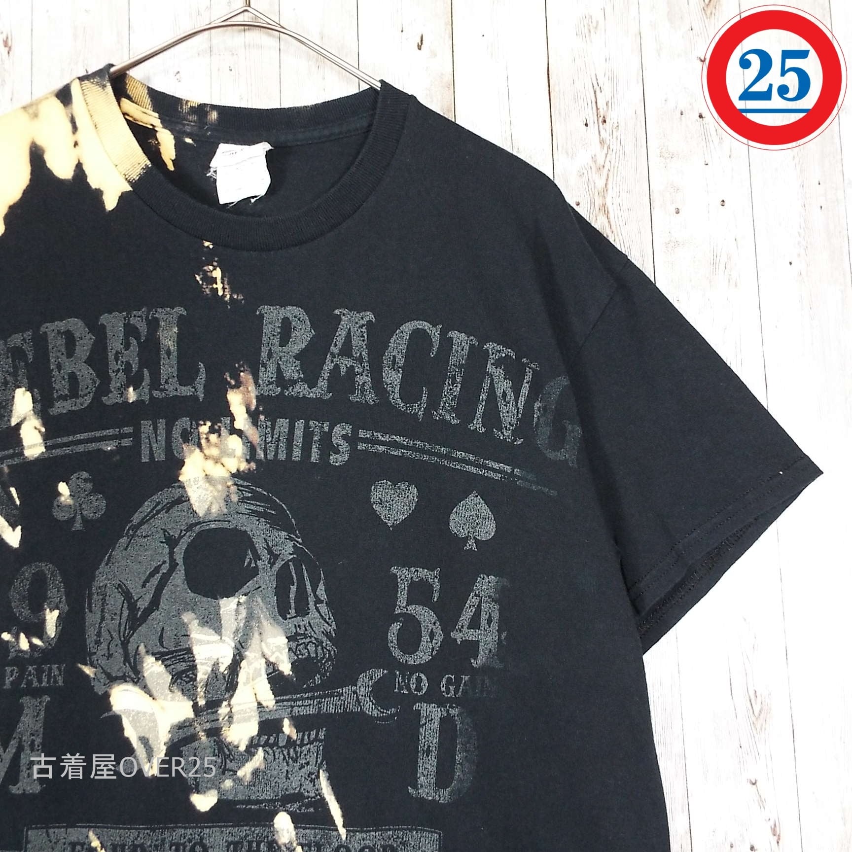 Mサイズ|GILDAN REBEL RACING 骸骨 ガイコツ ドクロ スカル クール